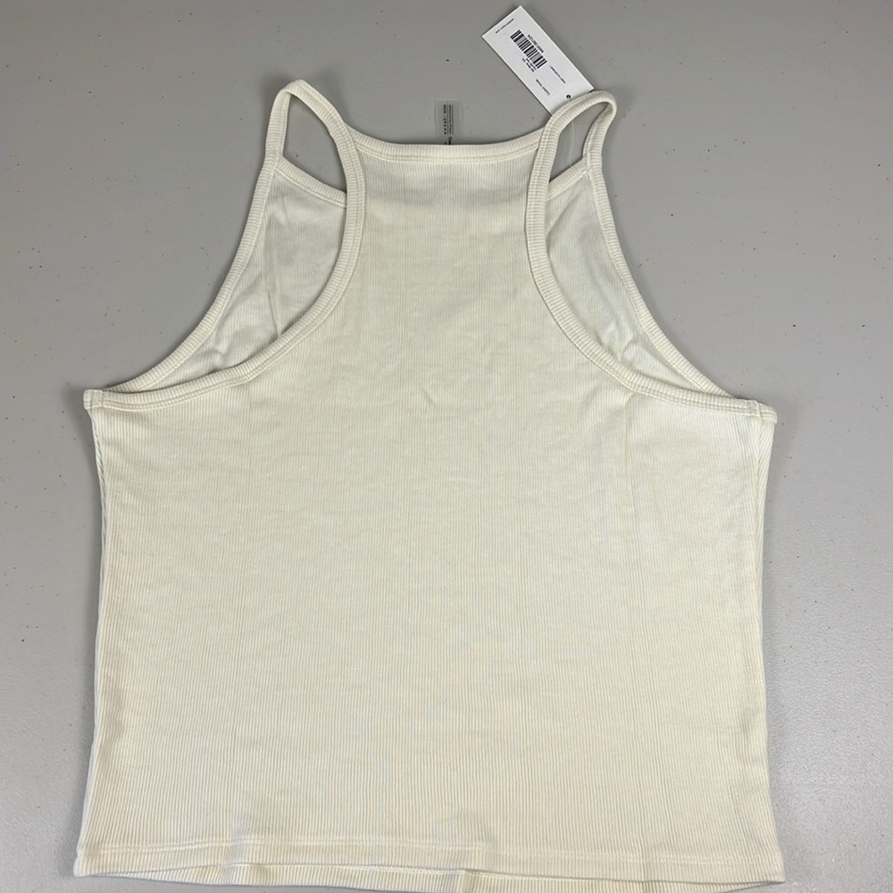 Outdoor Voices CozyRib Tank Milk Stone Off White High Neck Racerback XXL NEW - Picture 8 of 16